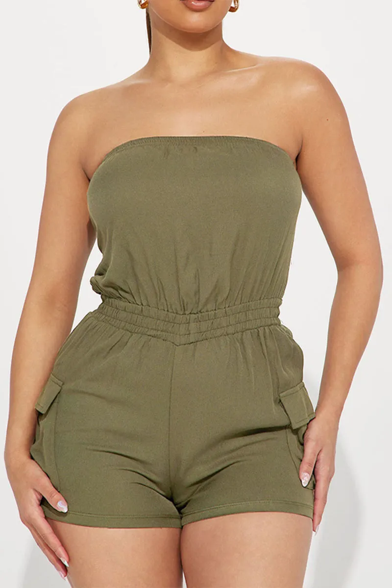 JD161 Strapless Casual Rompers