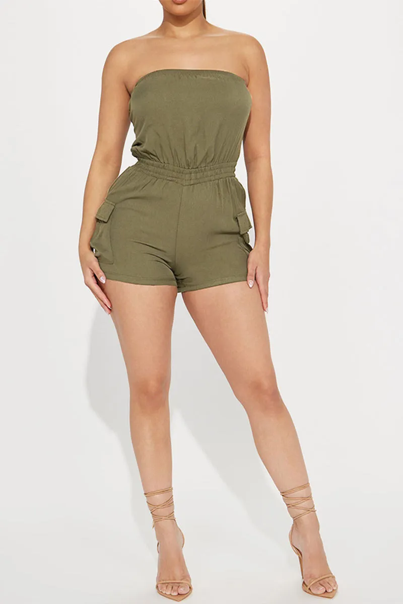 JD161 Strapless Casual Rompers