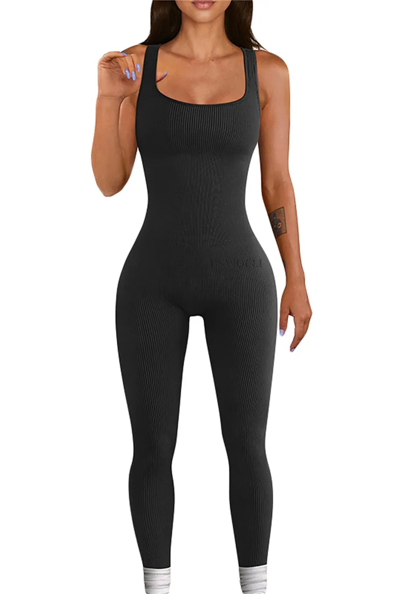 JS3367 Sleeveless Bodycon Jumpsuits