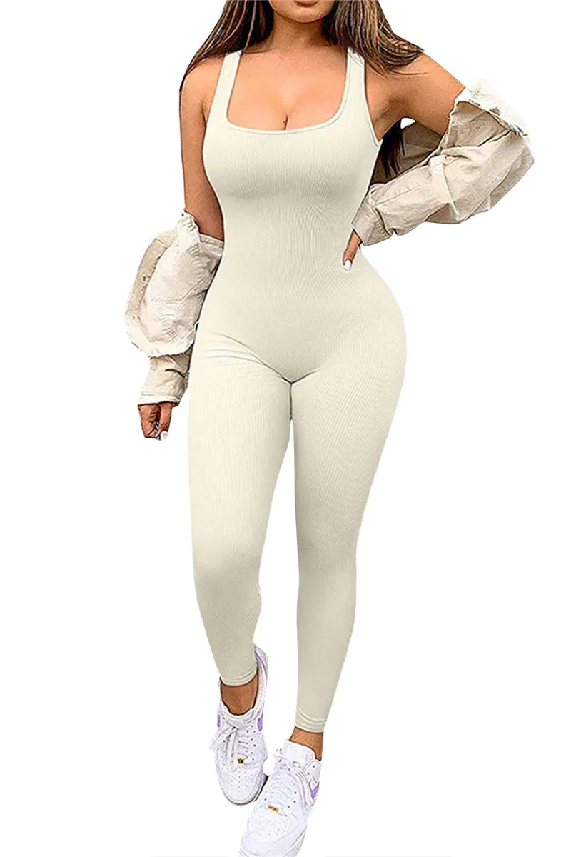 JS3367 Sleeveless Bodycon Jumpsuits