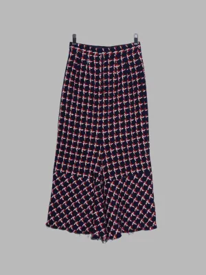 Junya Watanabe Comme des Garcons AW2001 navy wool circle pattern fitted skirt S