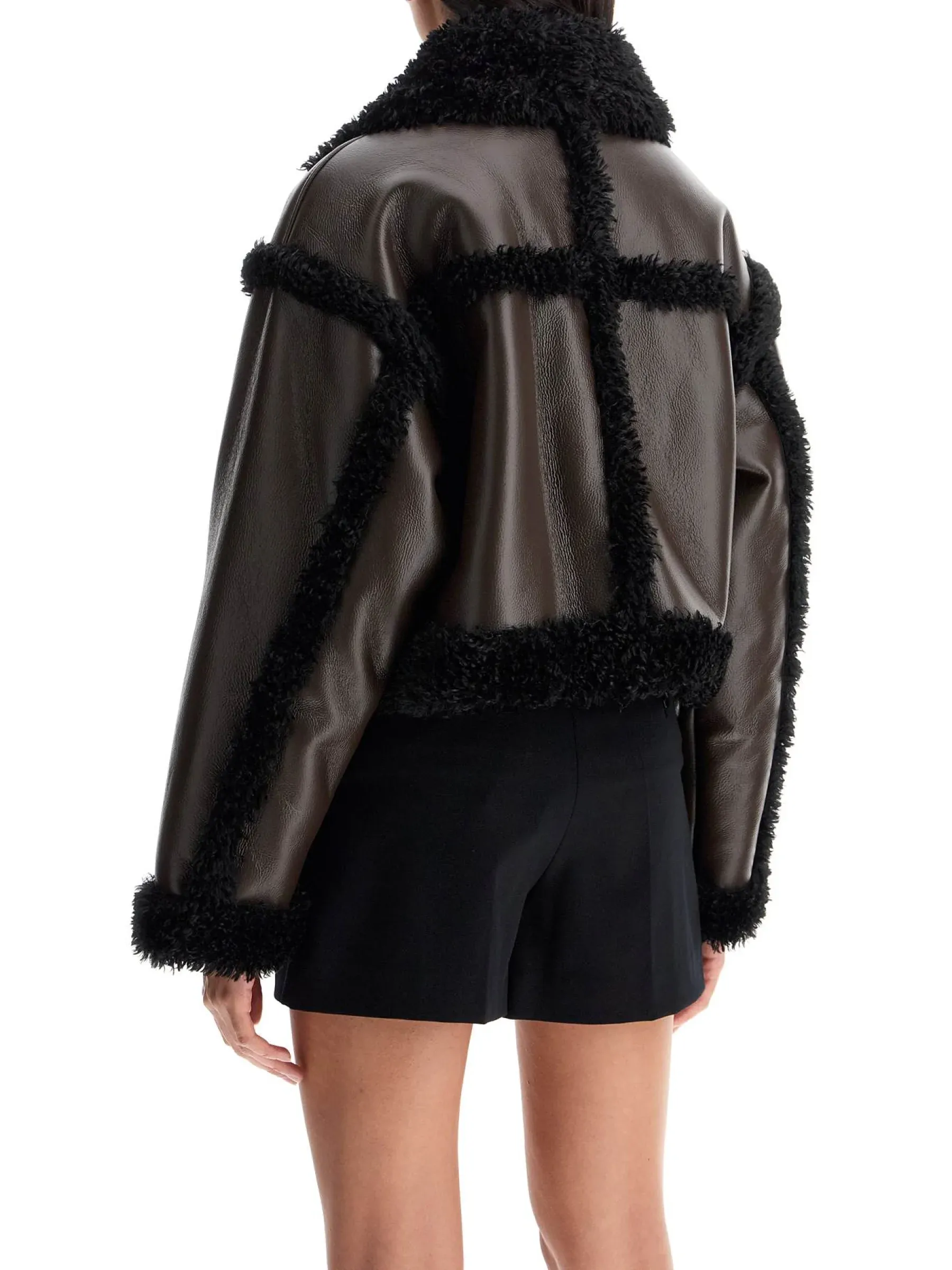 Kristy Cropped Jacket in Faux Leather