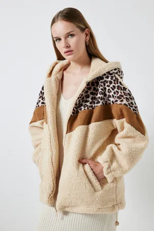 LEOPARD QUILTED HOODED JACKET