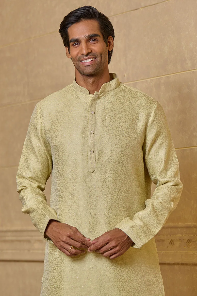 Light Green Kurta Set With Texturing Detail