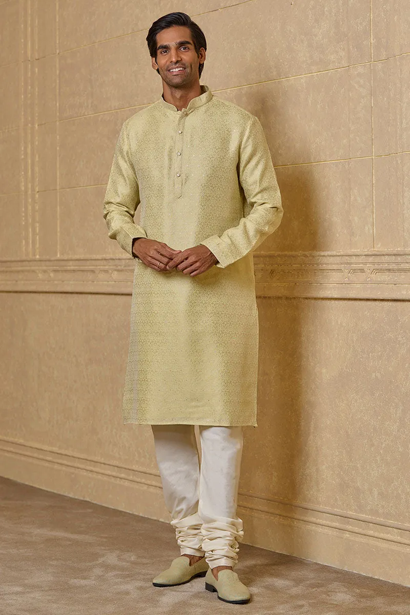 Light Green Kurta Set With Texturing Detail