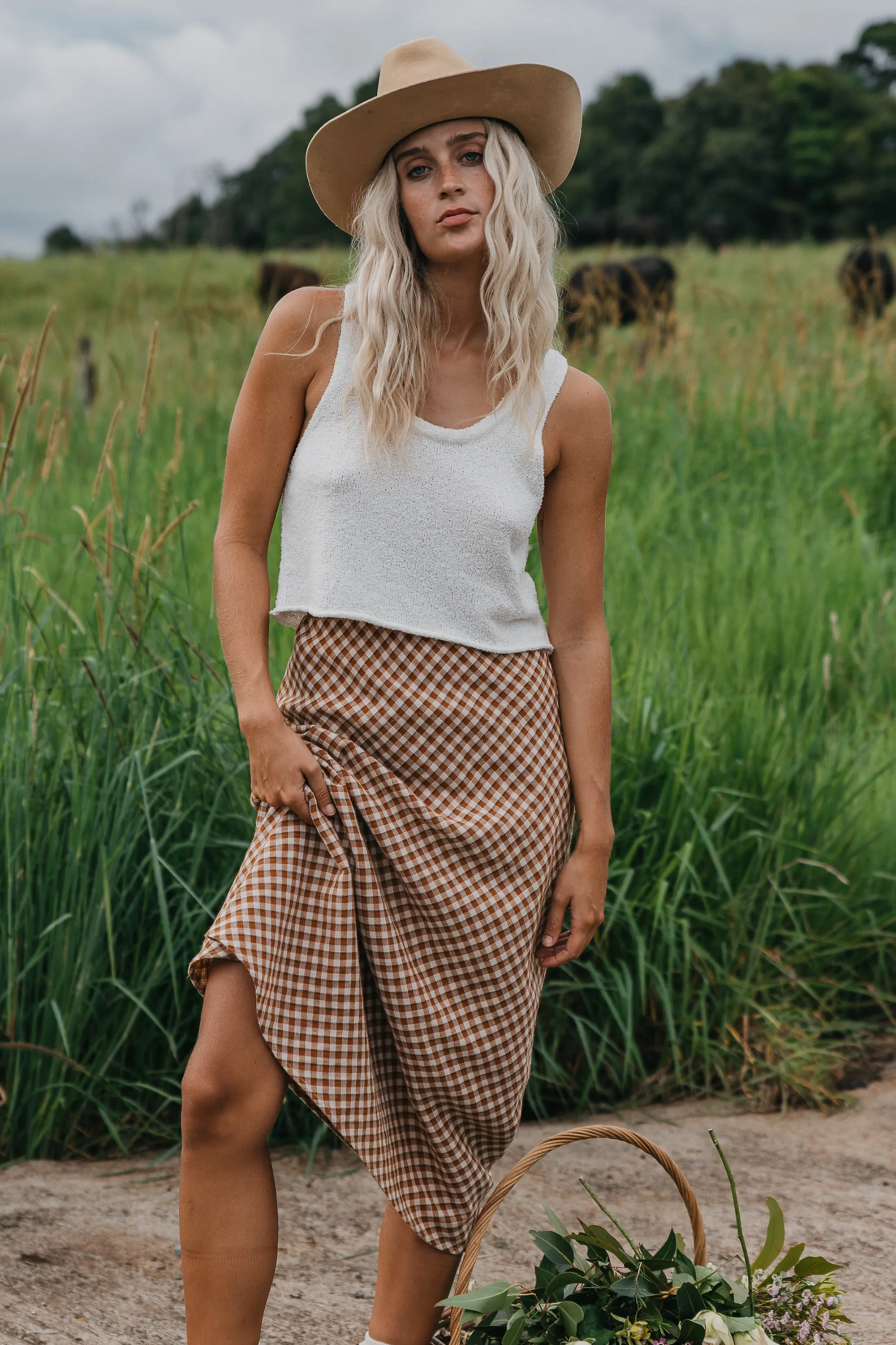 Lily - Plaid Midi Skirt