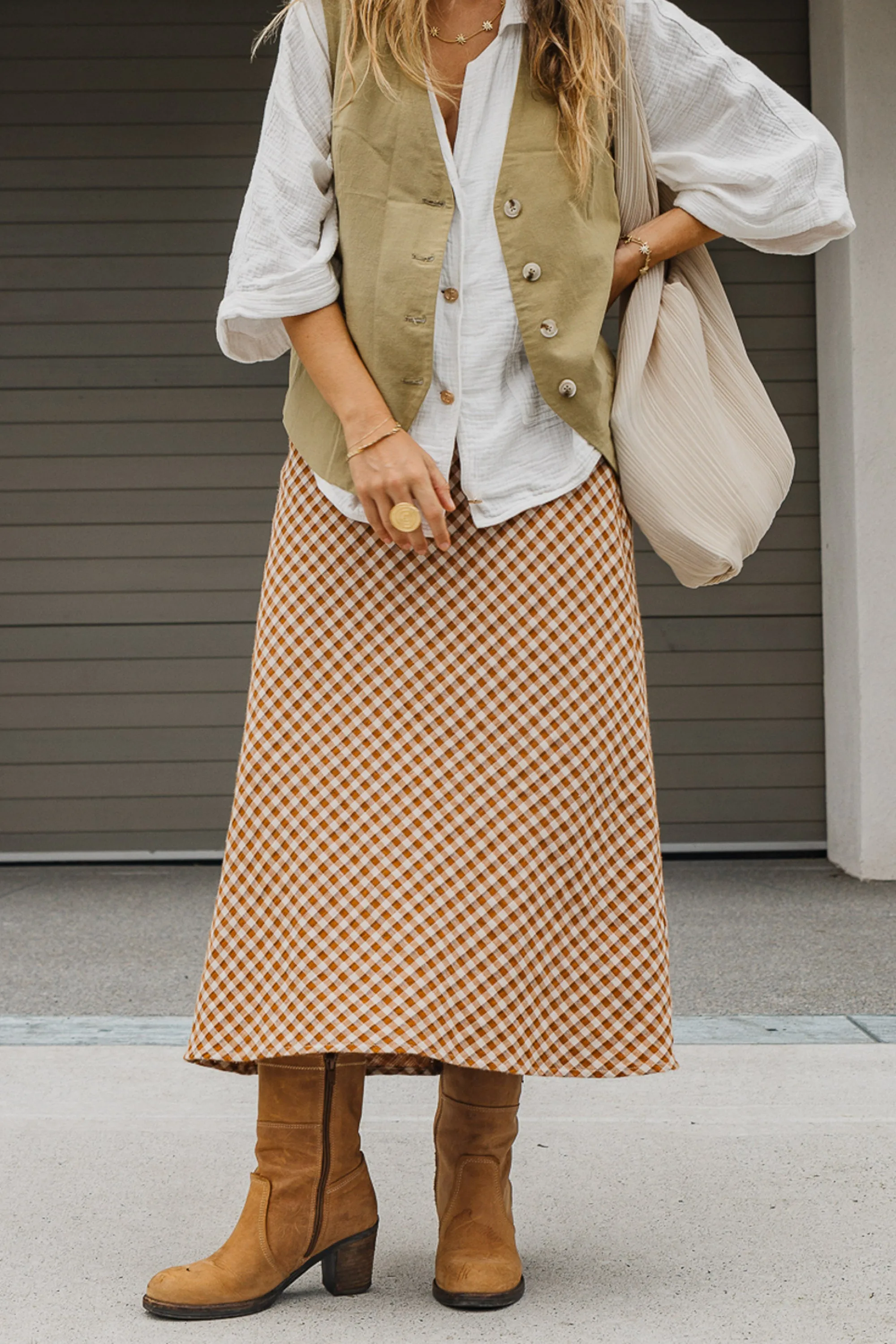 Lily - Plaid Midi Skirt