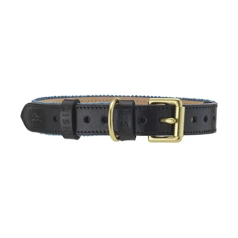 LISH Arnold Blue Wide Wale Corduroy Dog Collar