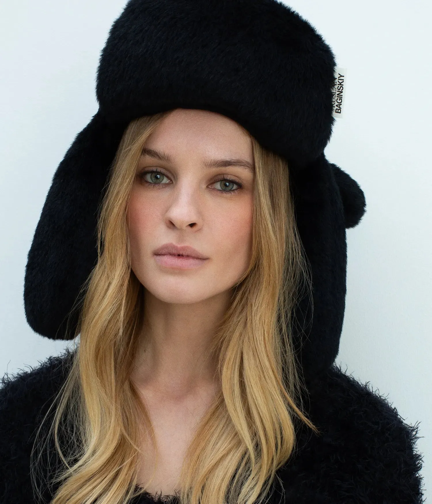 Logo-Patch Faux Fur Aviator Hat