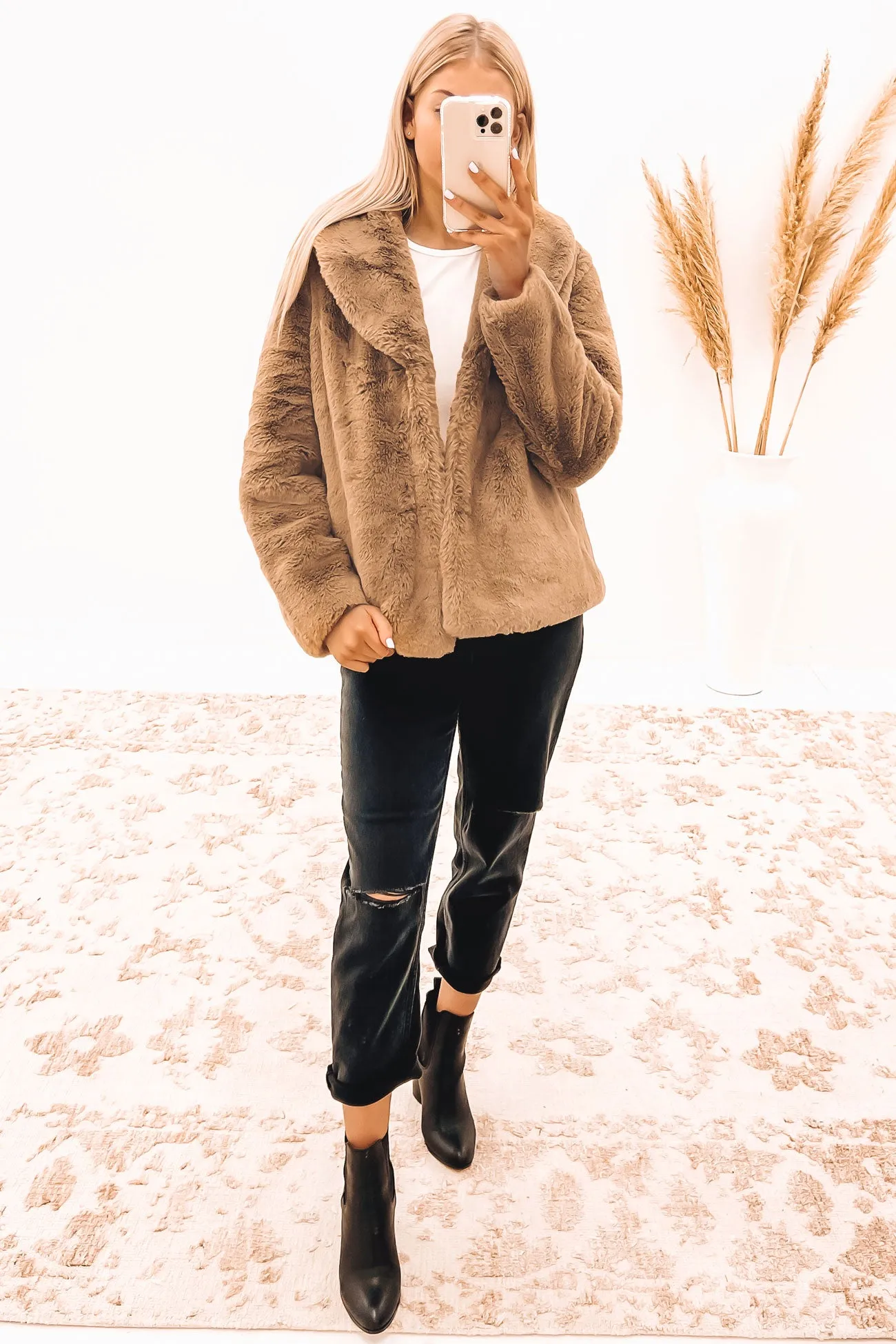 Marni Faux Fur Jacket Almond