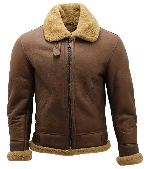 Men's B3 Brown Shearling Flying Aviator Jacket