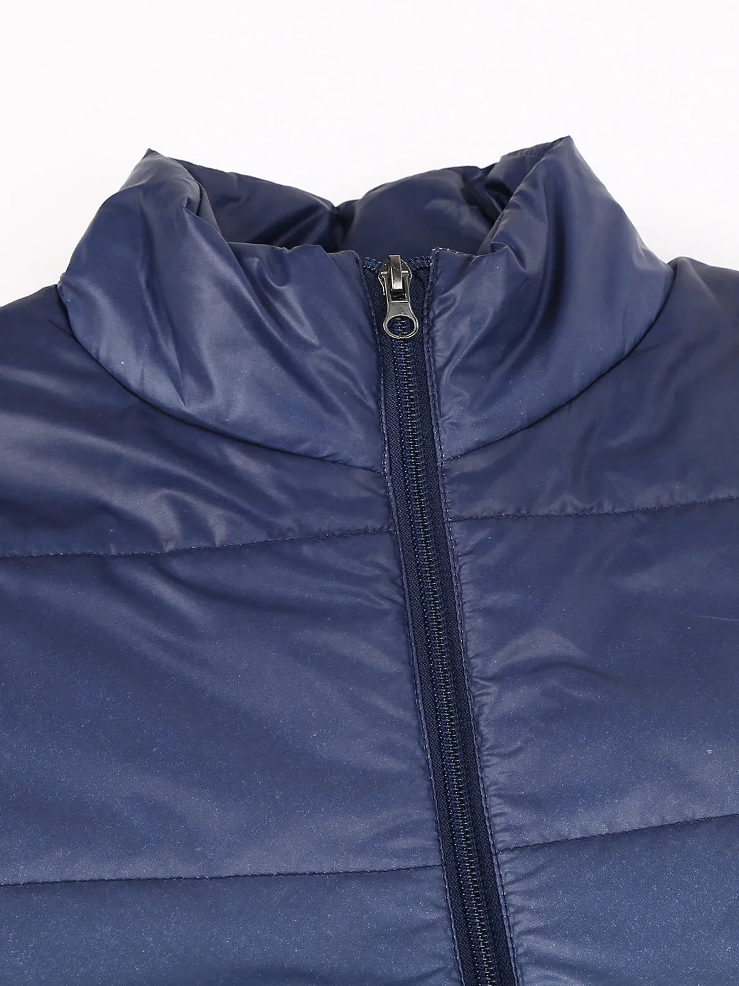 Men's Blue Regular Fit Winterwear Puffer Jackets