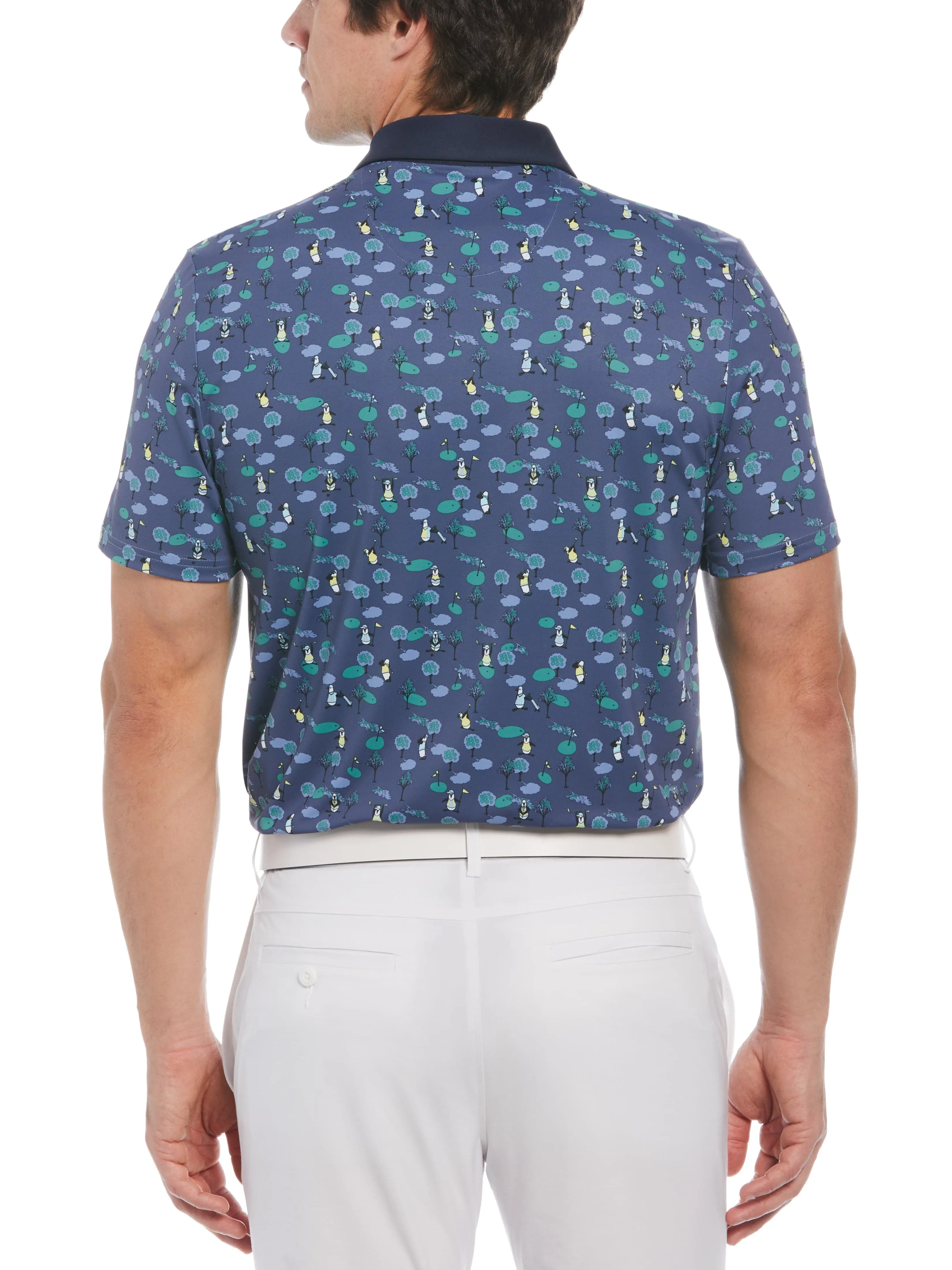 Men's Pete on the Course Print Short Sleeve Golf Polo Shirt