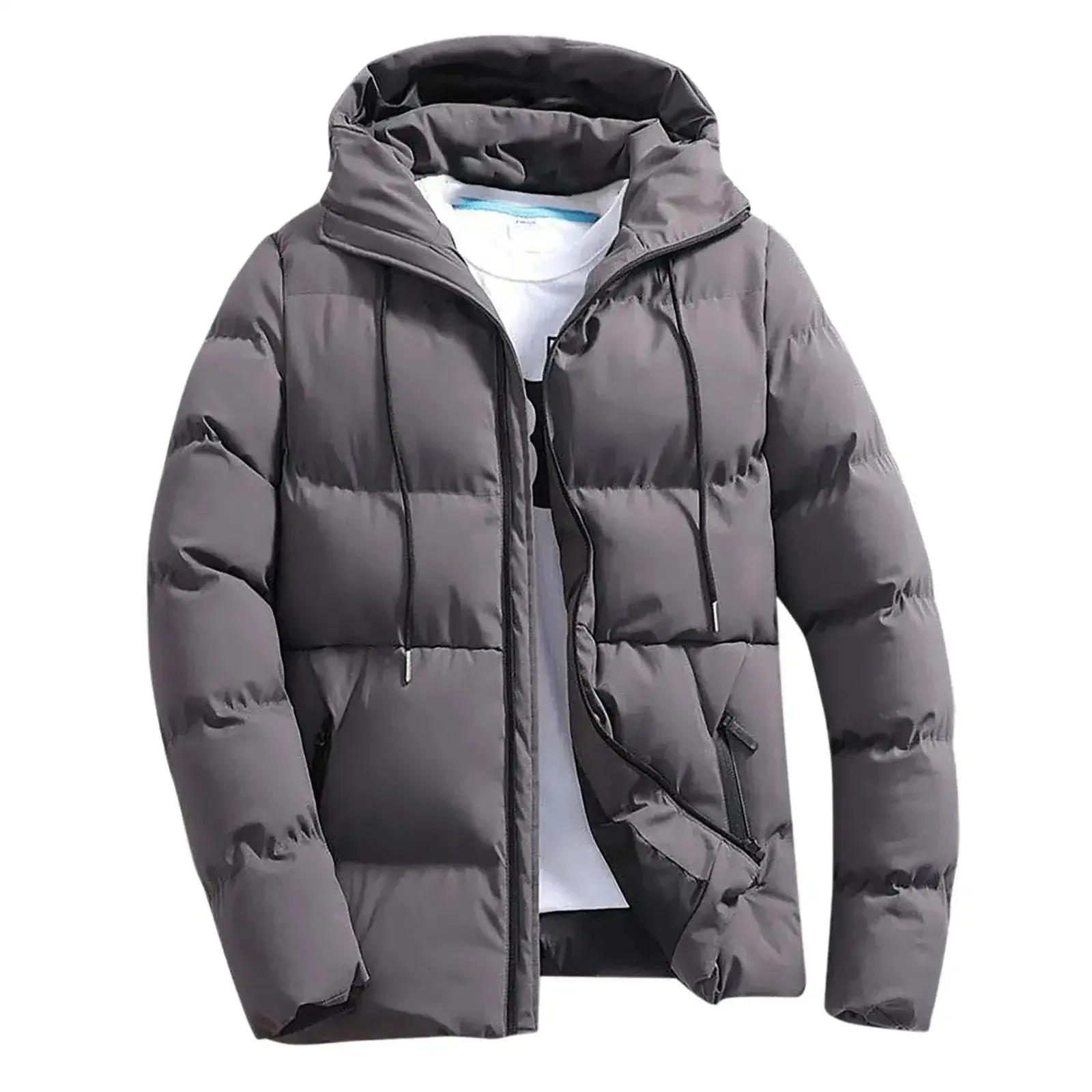 Men's Stylish Puffer Jacket with Hood and Thick Insulation | Ideal for Autumn/Winter