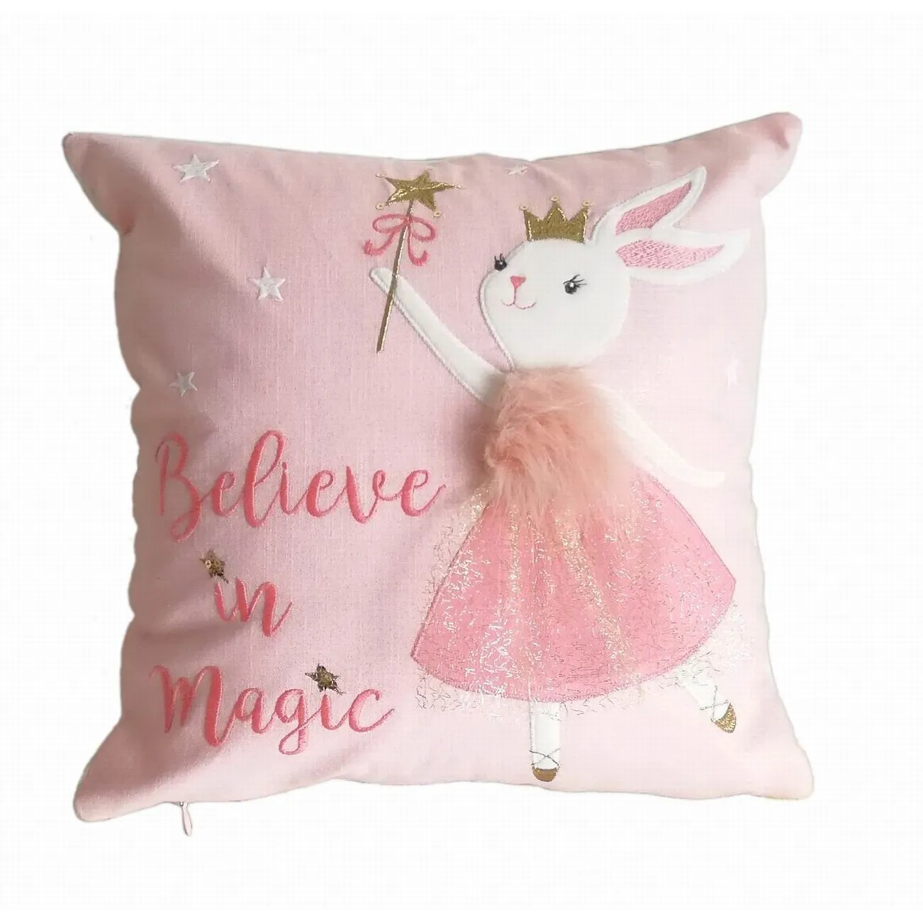 Mon-Ami Whimsical 'Believe in Magic' 3D Decorative Pillow