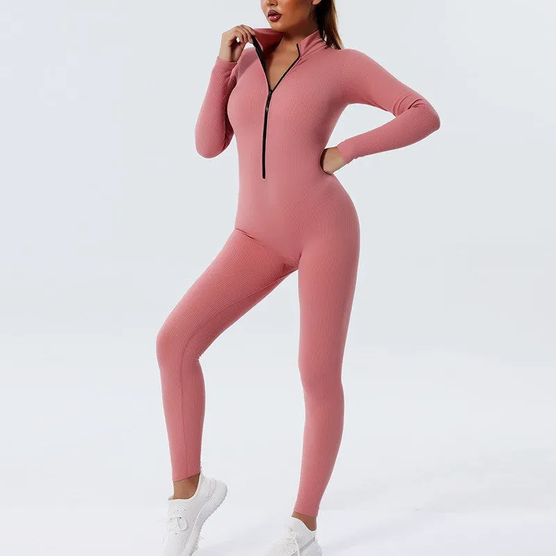 Mondmi Quick-Drying Seamless One-Piece Yoga Suit for Women, Tight-Fitting Dance and Fitness Jumpsuit Yoga Pants S402