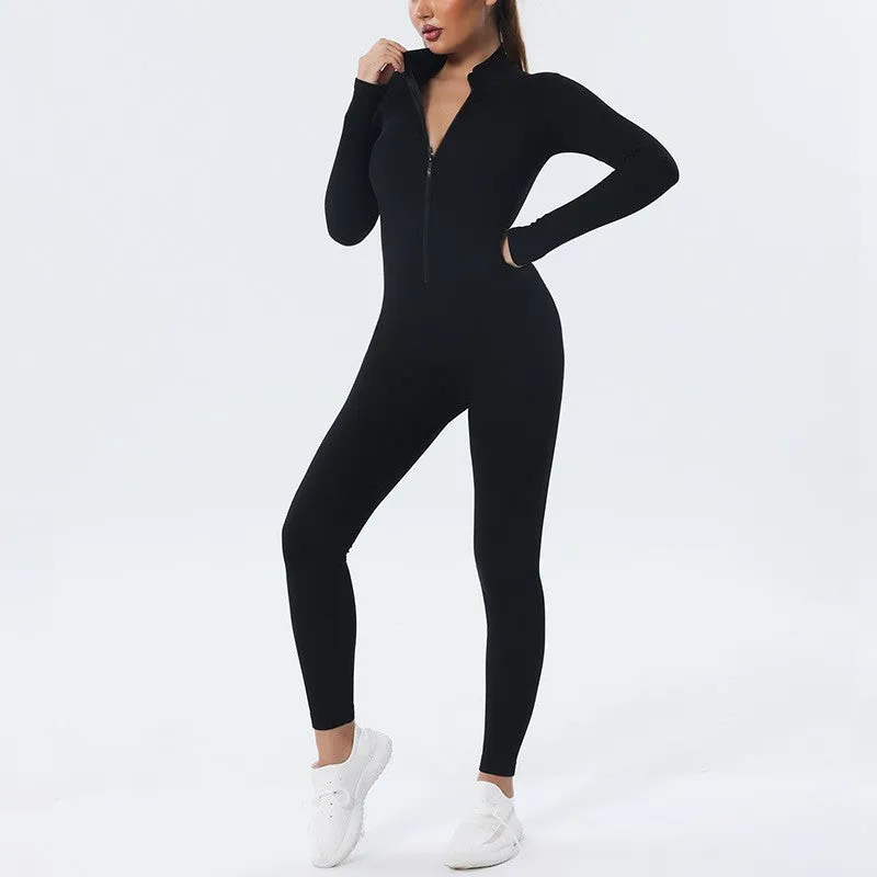 Mondmi Quick-Drying Seamless One-Piece Yoga Suit for Women, Tight-Fitting Dance and Fitness Jumpsuit Yoga Pants S402