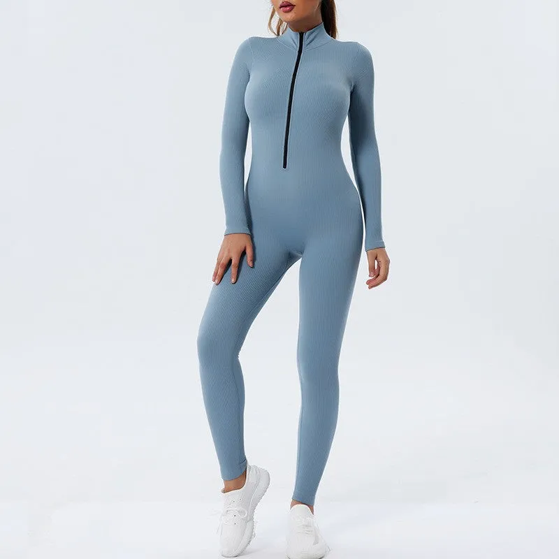 Mondmi Quick-Drying Seamless One-Piece Yoga Suit for Women, Tight-Fitting Dance and Fitness Jumpsuit Yoga Pants S402