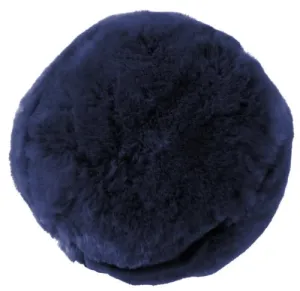 Navy Blue Faux Fur Snowball by Evelyne Prélonge