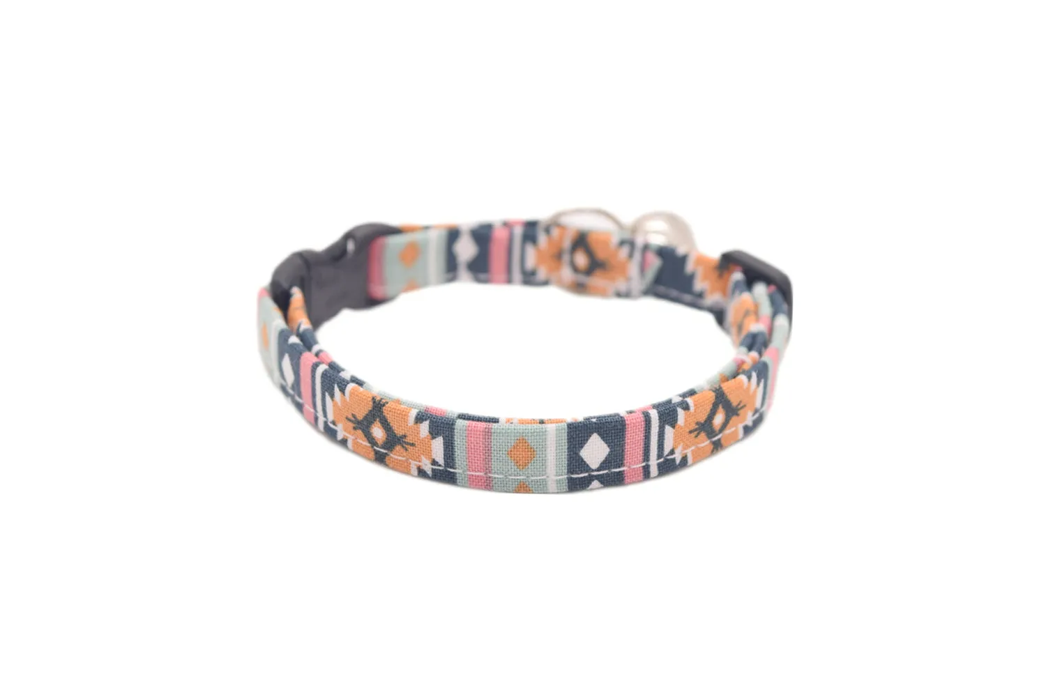 Navy Blue Multicolor Southwest Tribal Cat Collar