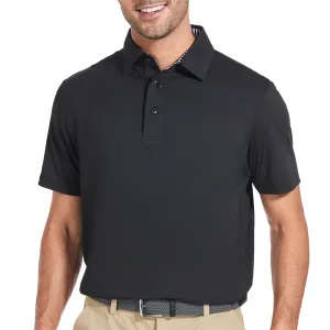 New Performance Fit Short Sleeve Golf Shirt Men Black