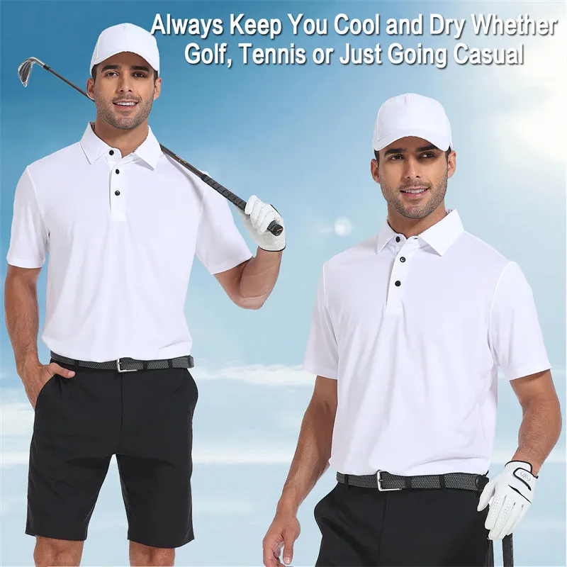 New Performance Fit Short Sleeve Golf Shirt Men Black