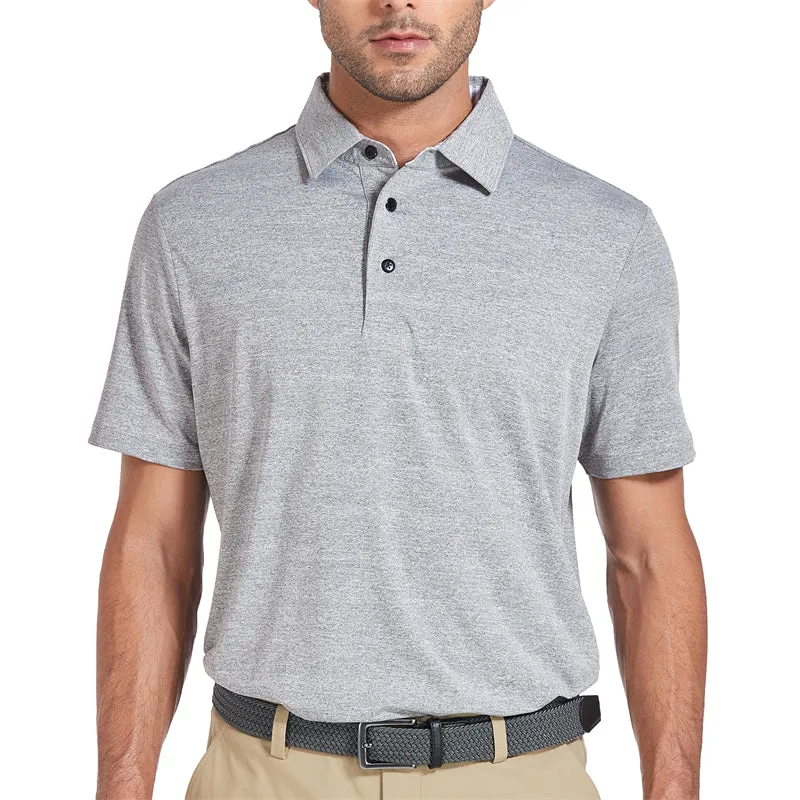 New Performance Fit Short Sleeve Golf Shirt Men Black