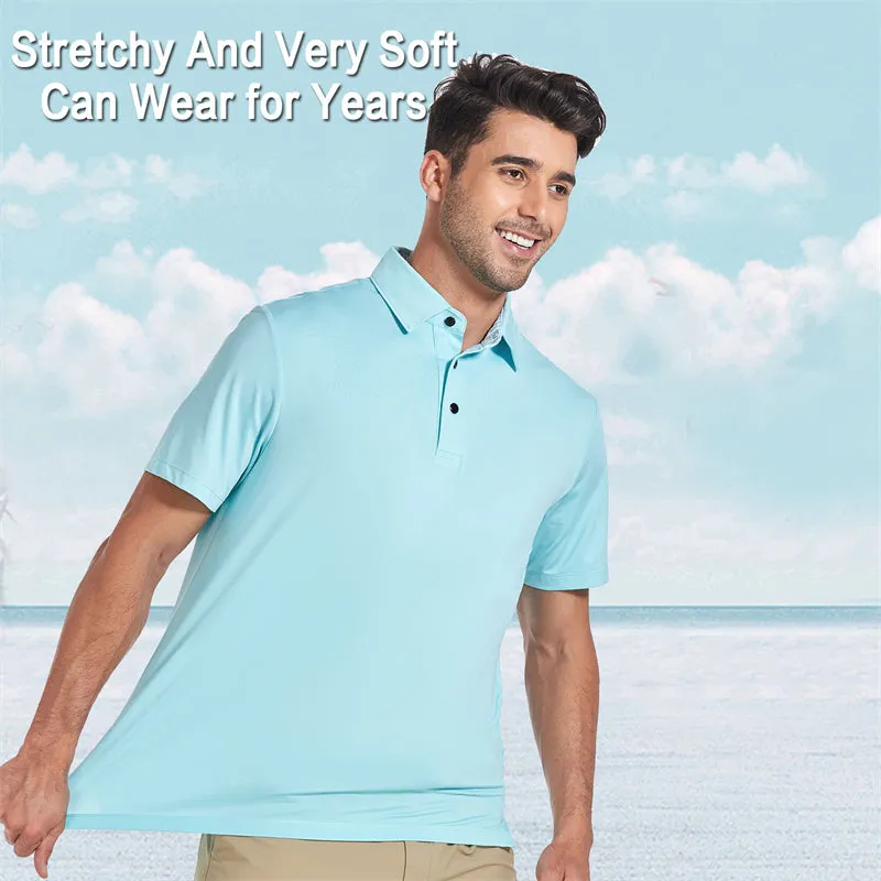 New Performance Fit Short Sleeve Golf Shirt Men Black