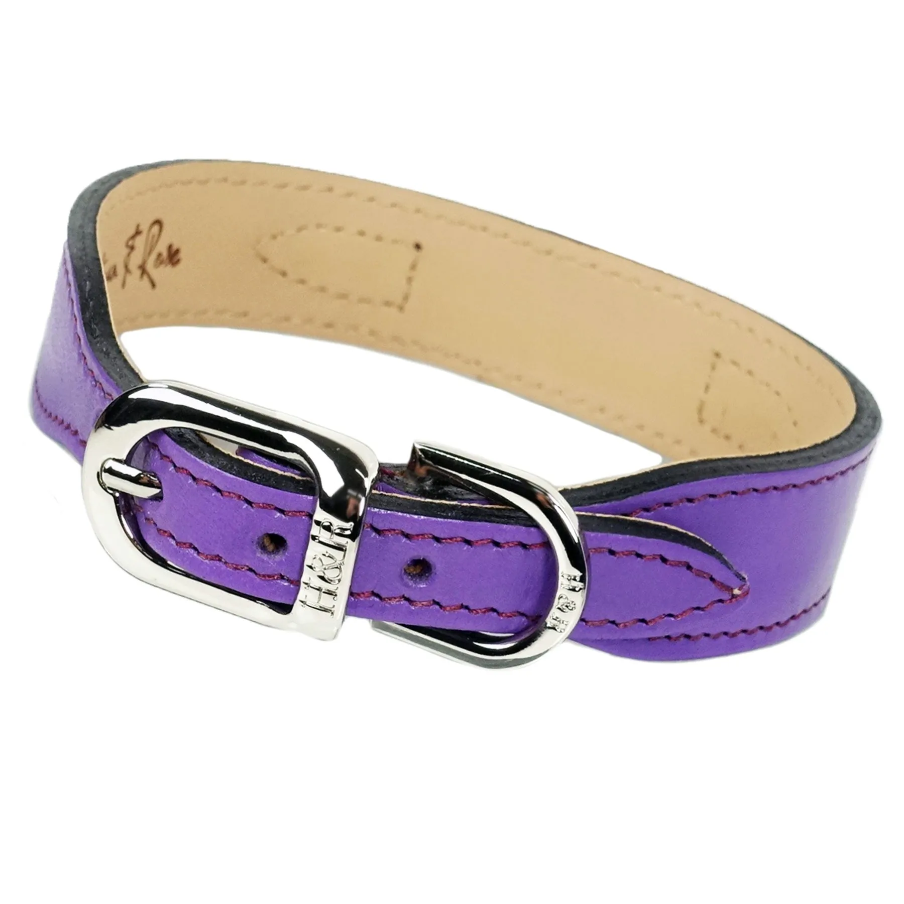 Octagon Dog Collar in Lavender, Tanzanite & Nickel