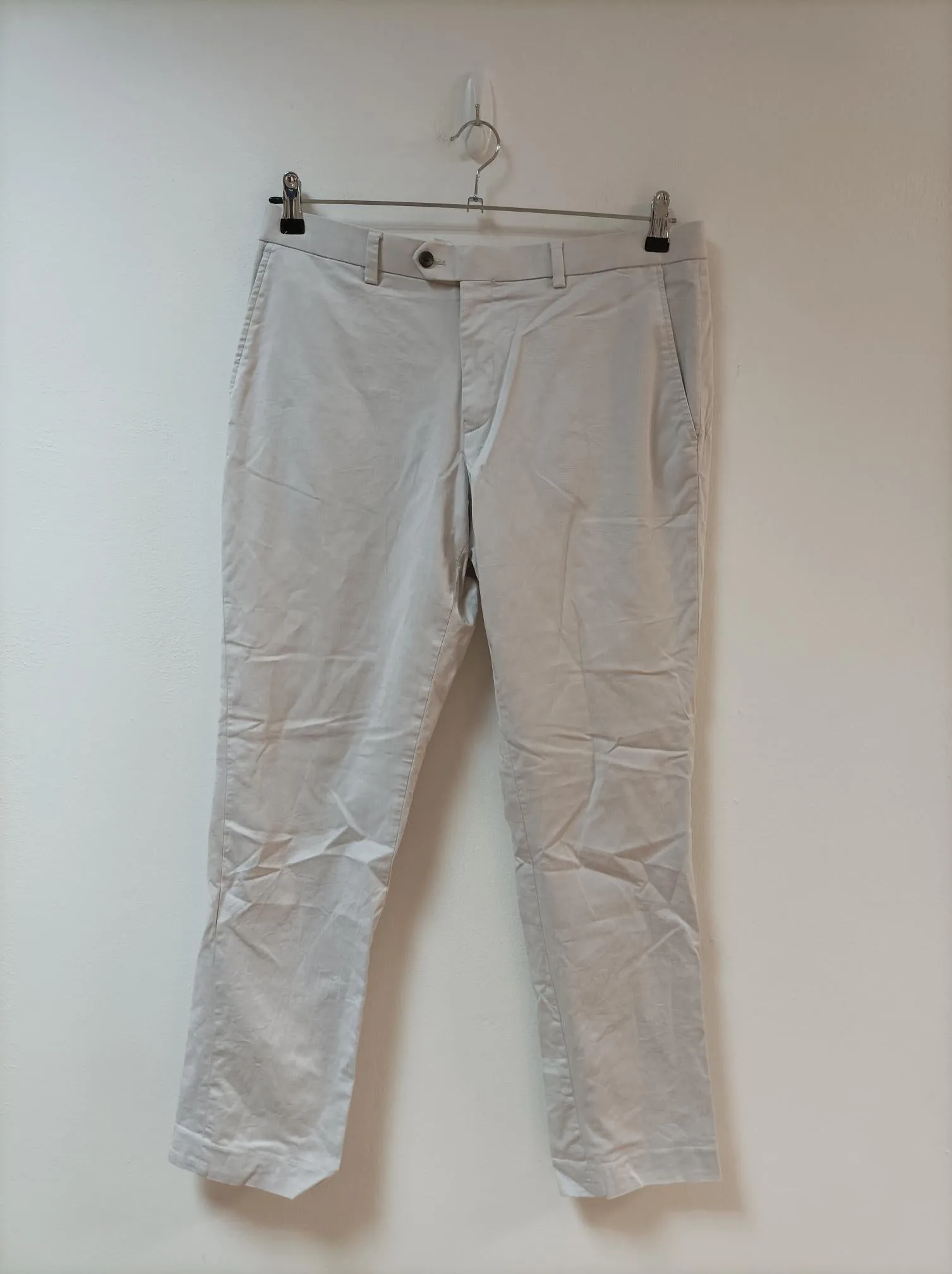 Off-White Straight Leg Chinos, Next, Size 34 (Cotton, Elastane)