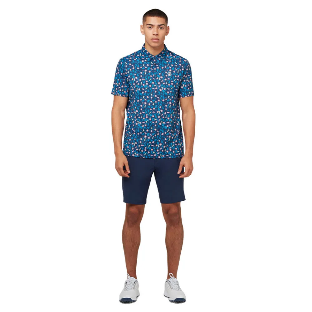 Original Penguin Mens Whimsical Tropical Print Golf Polo Shirt - BLACK IRIS