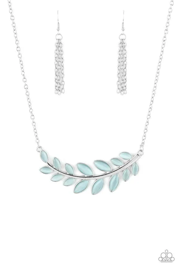 Paparazzi Frosted Foliage Necklace Blue