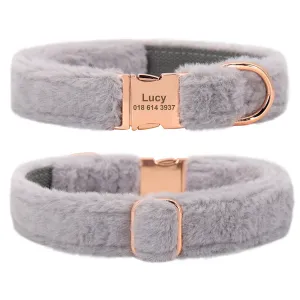 Pastel Fur Nylon Leather Warm Dog Collar