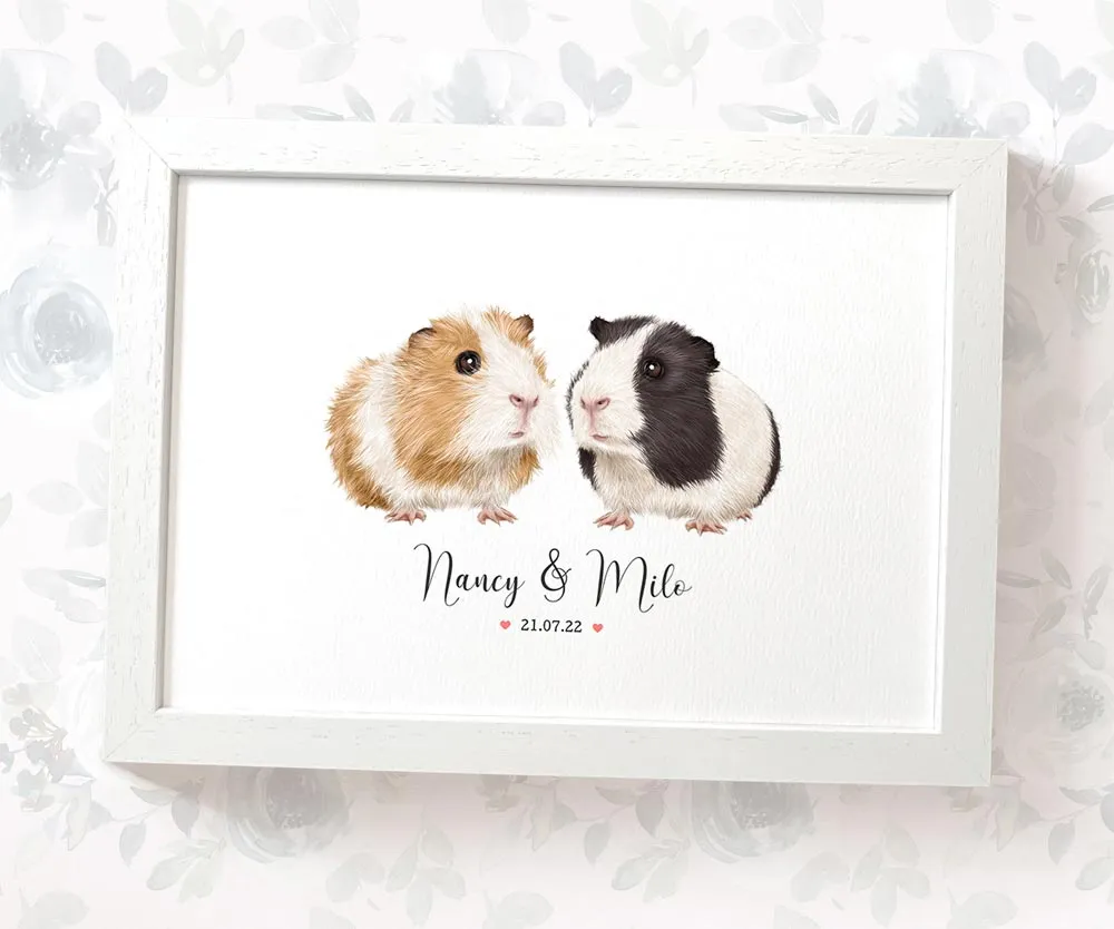 Personalised Guinea Pig Wedding Anniversary Print