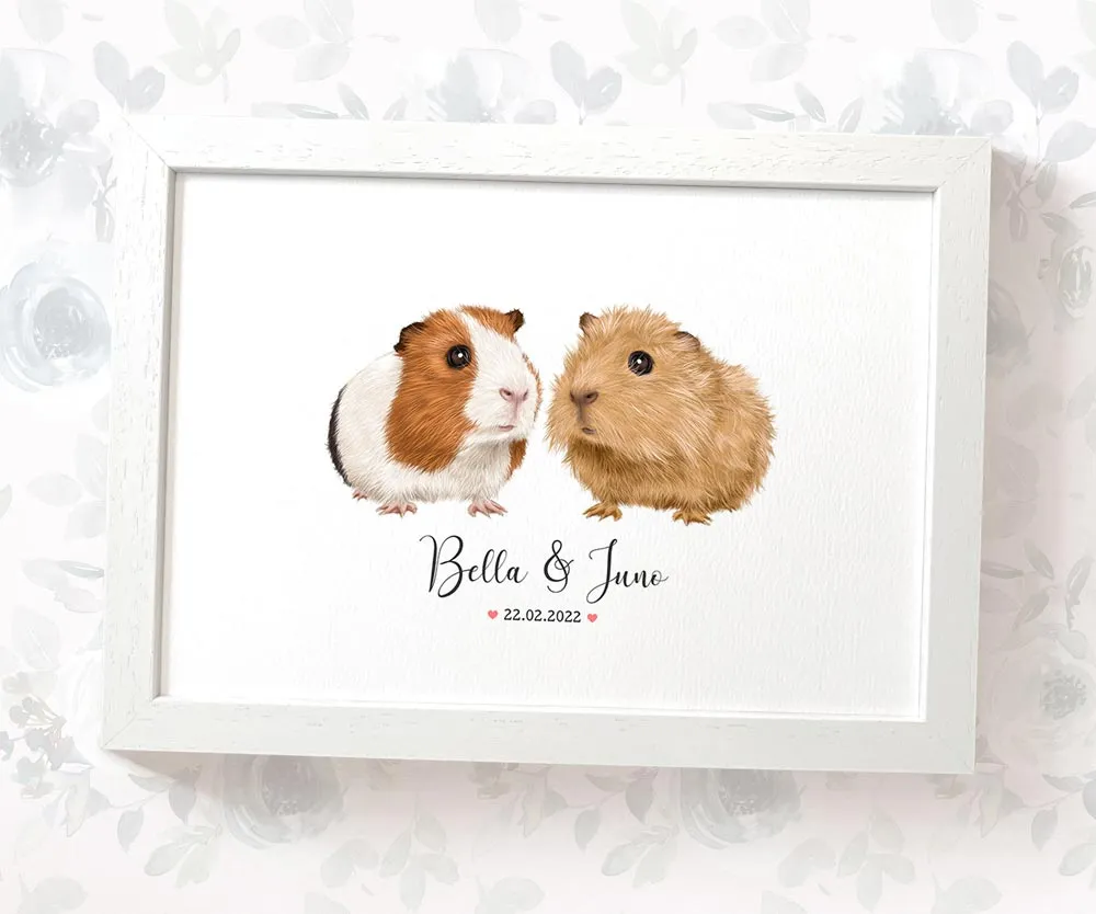 Personalised Guinea Pig Wedding Anniversary Print