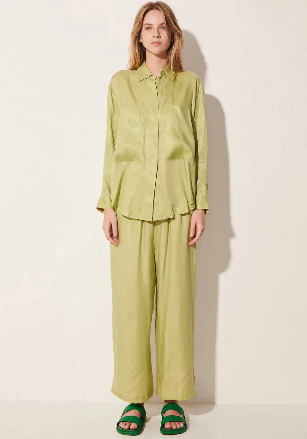 POL SICILY LONG SLEEVE SHIRT IN PISTACHIO