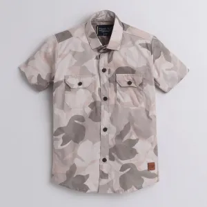 Polka Tots Half Sleeve Shirt Flap Pocket Camofledge - Grey