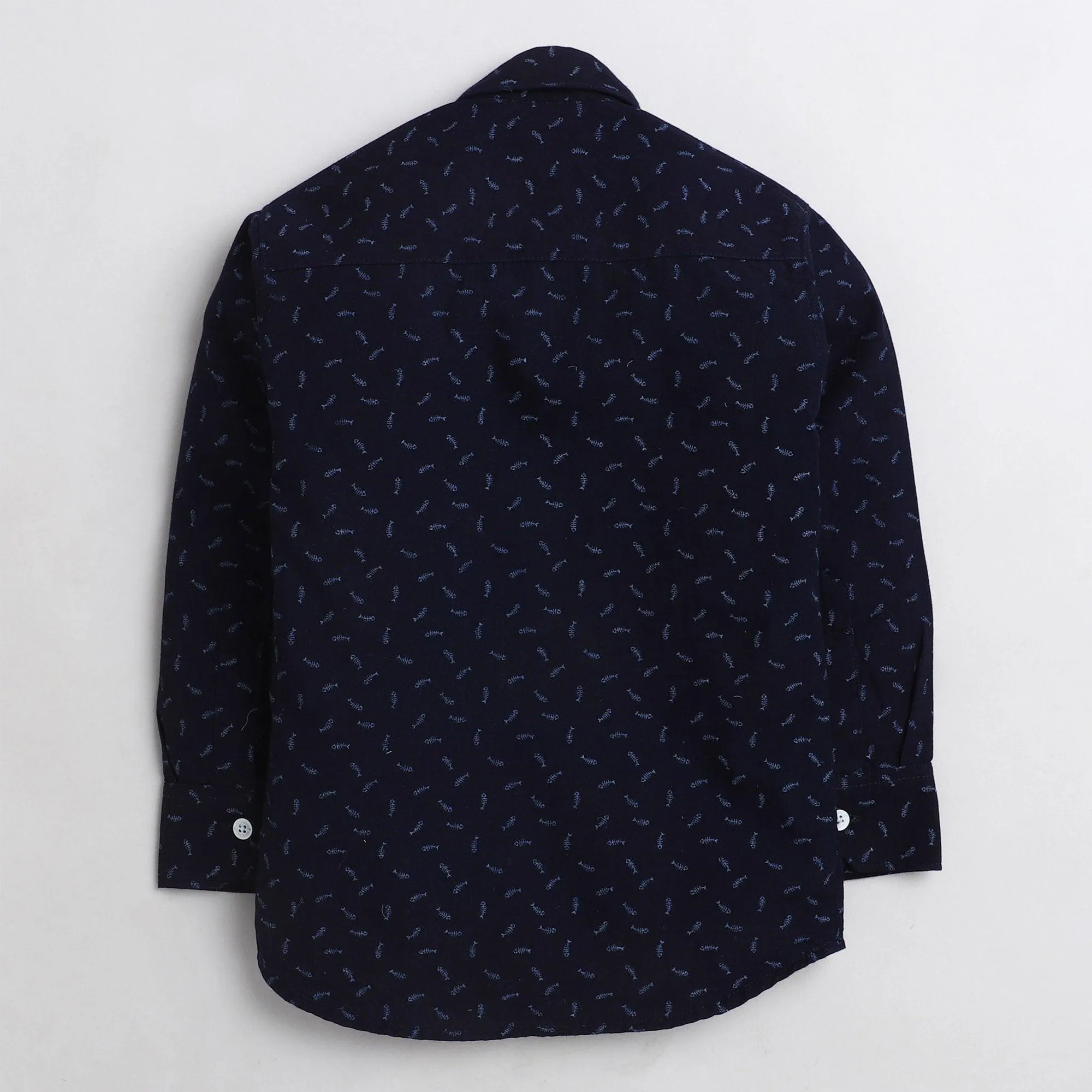 Polka Tots navy blue fish shirt jawsome print tshirt shirt - navy blue