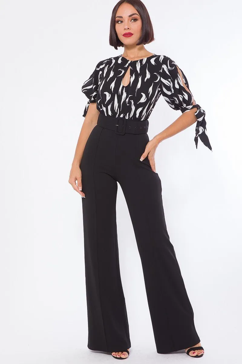 Print Top Detailed Fashion Jumpsuit