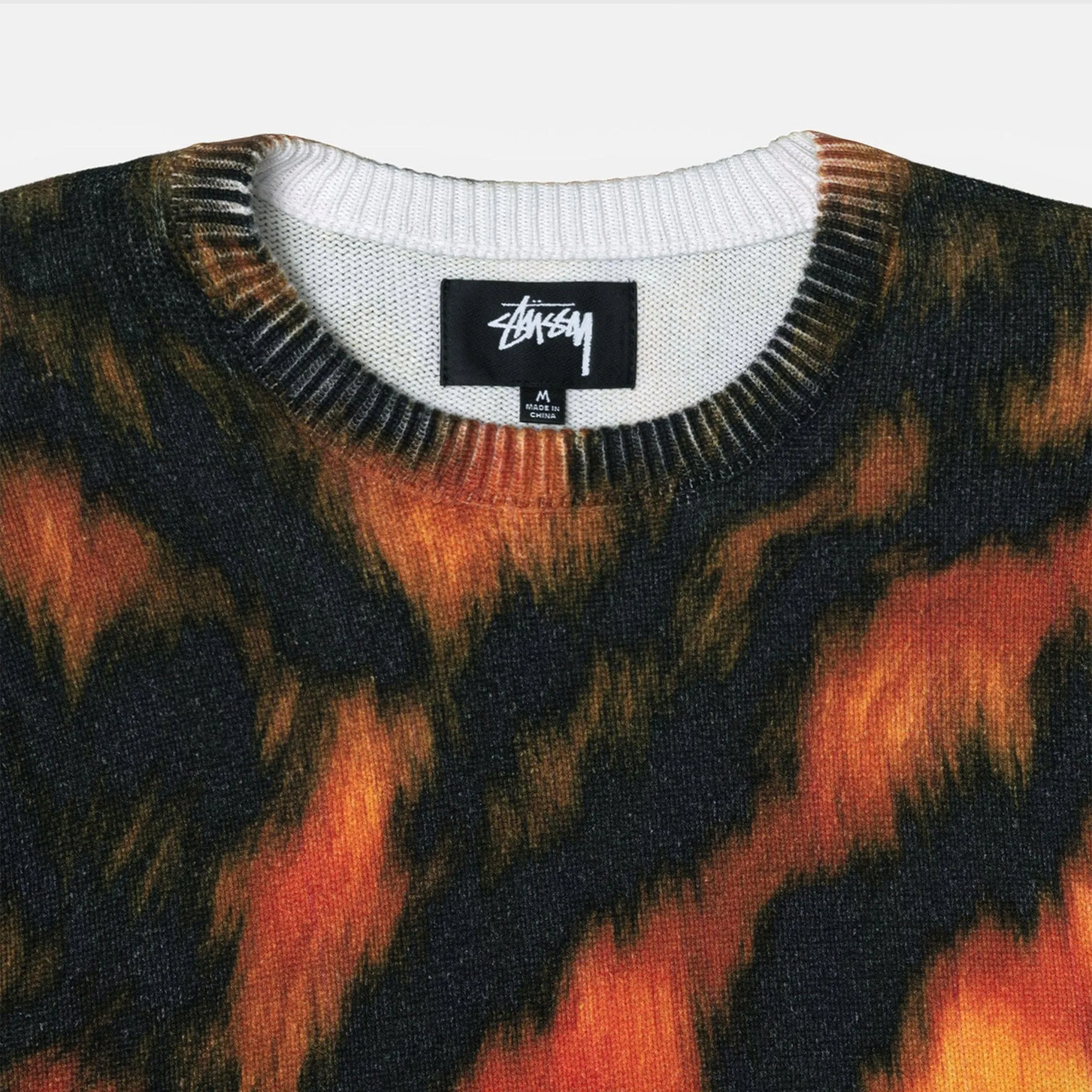 PRINTED FUR SWEATER