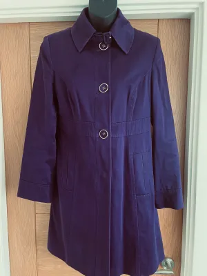 Purple Fully Lined Button Mac - Size 12