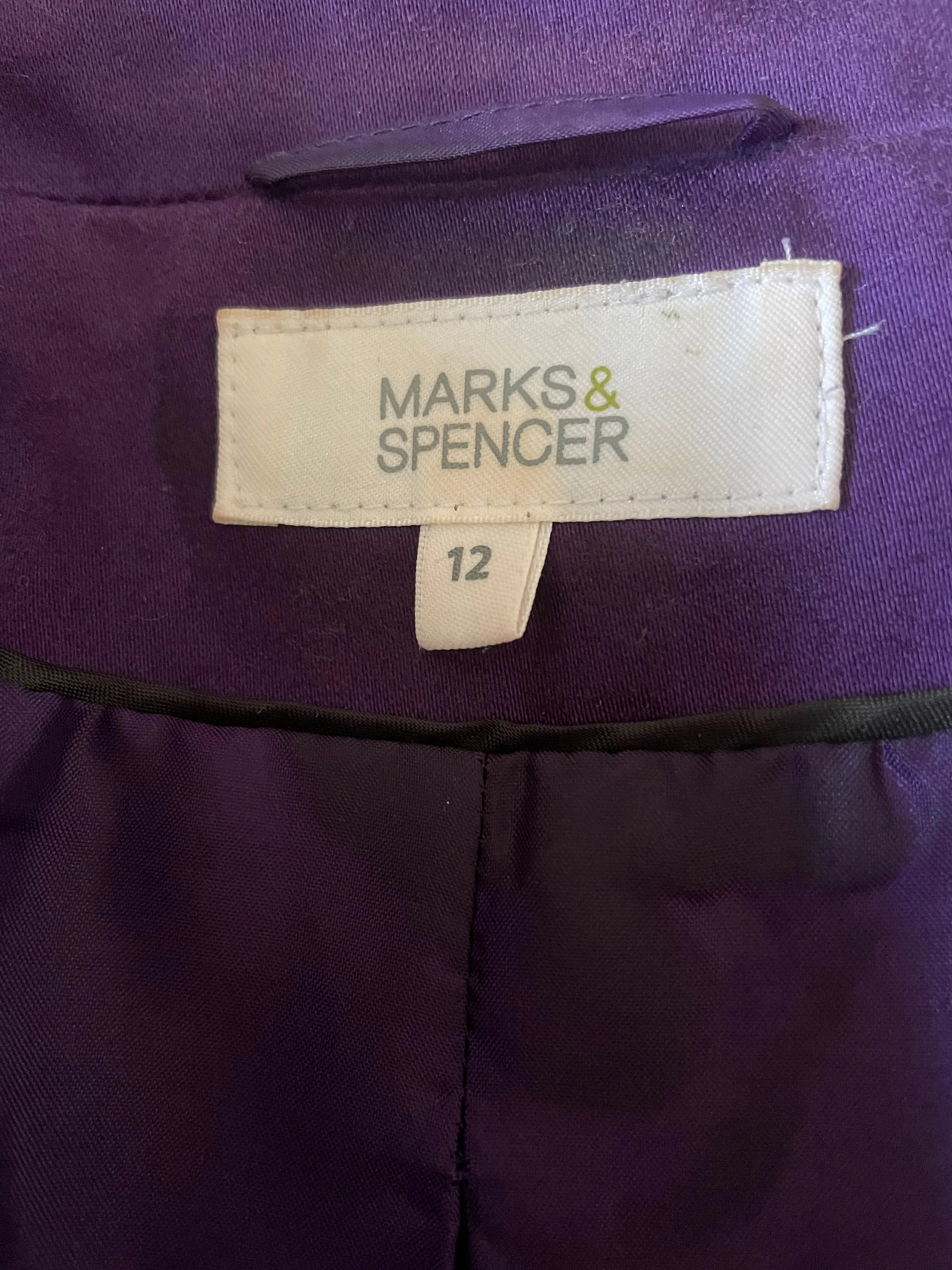 Purple Fully Lined Button Mac - Size 12