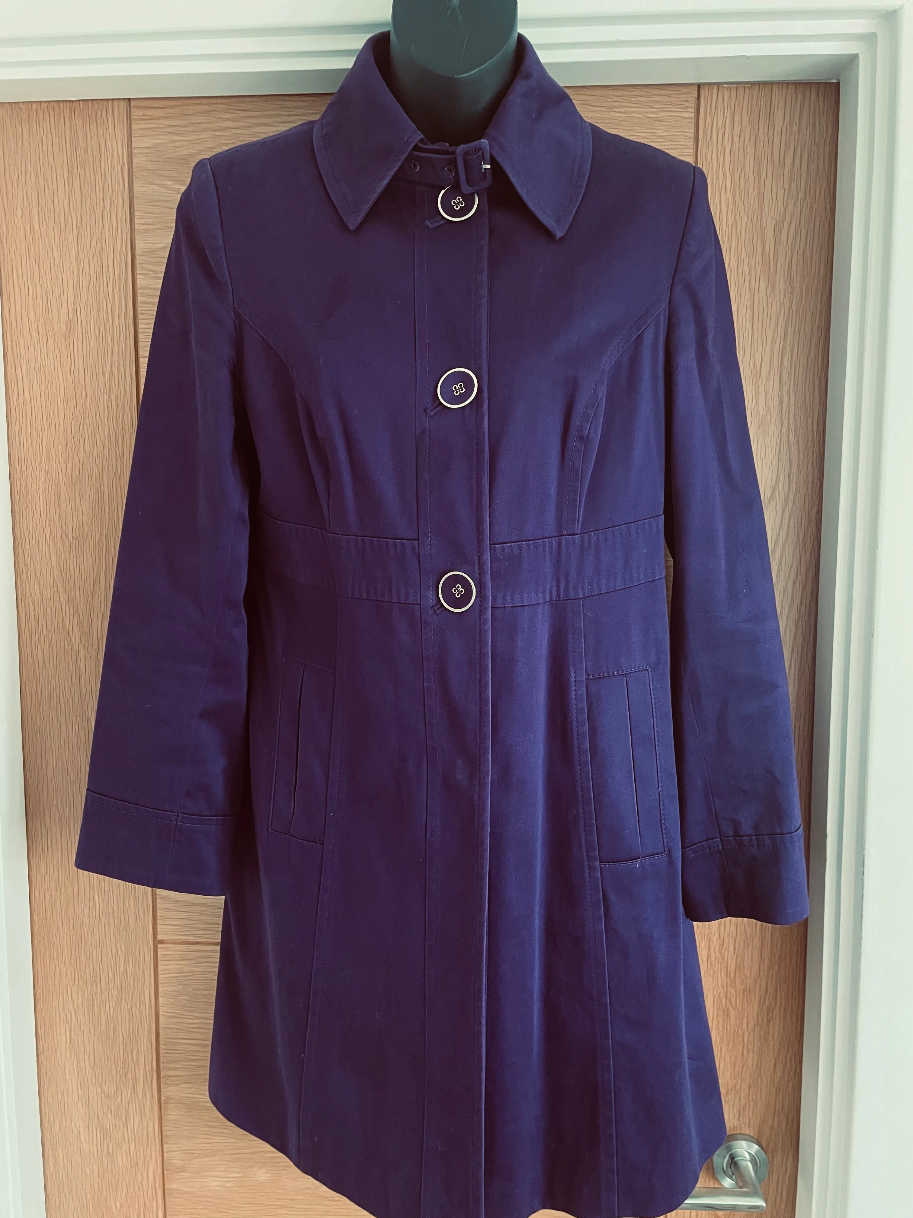 Purple Fully Lined Button Mac - Size 12