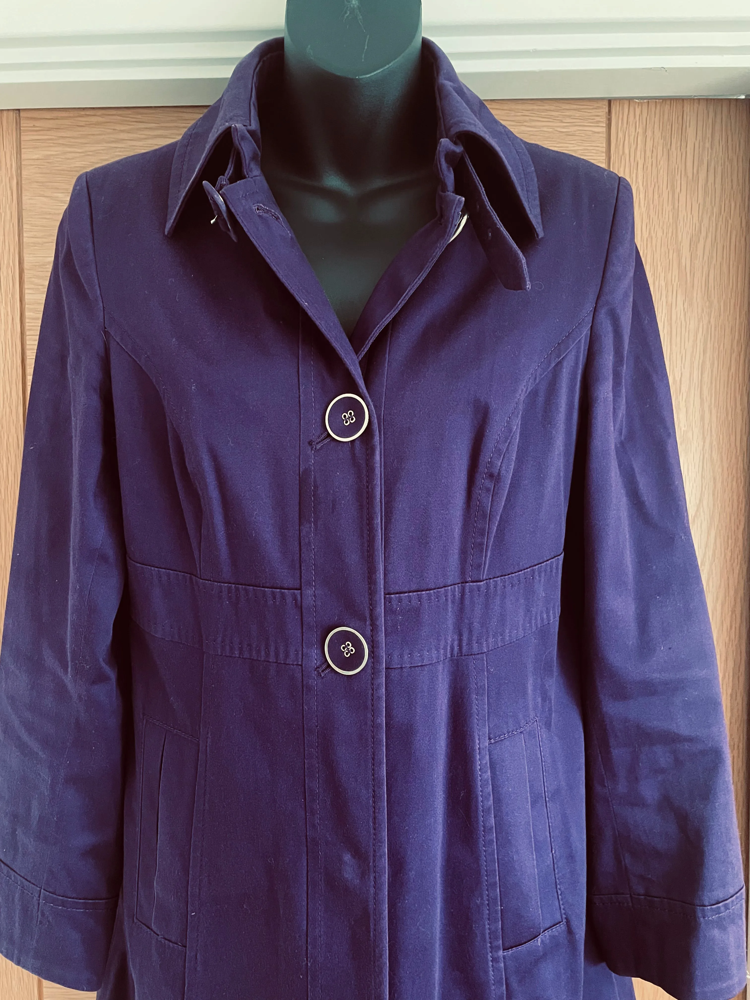 Purple Fully Lined Button Mac - Size 12