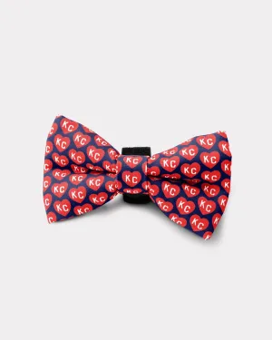 Red Charlie Hustle KC Heart Dog Bow Tie