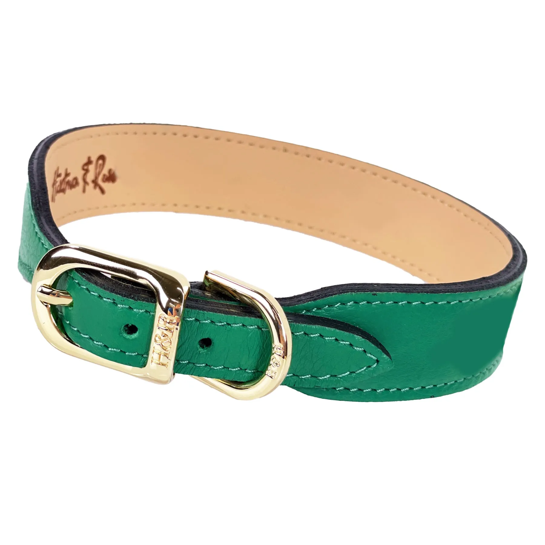 Regency Dog Collar in Emerald Green & Gold