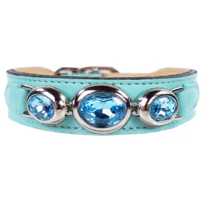 Regency Dog Collar in Turquoise & Nickel