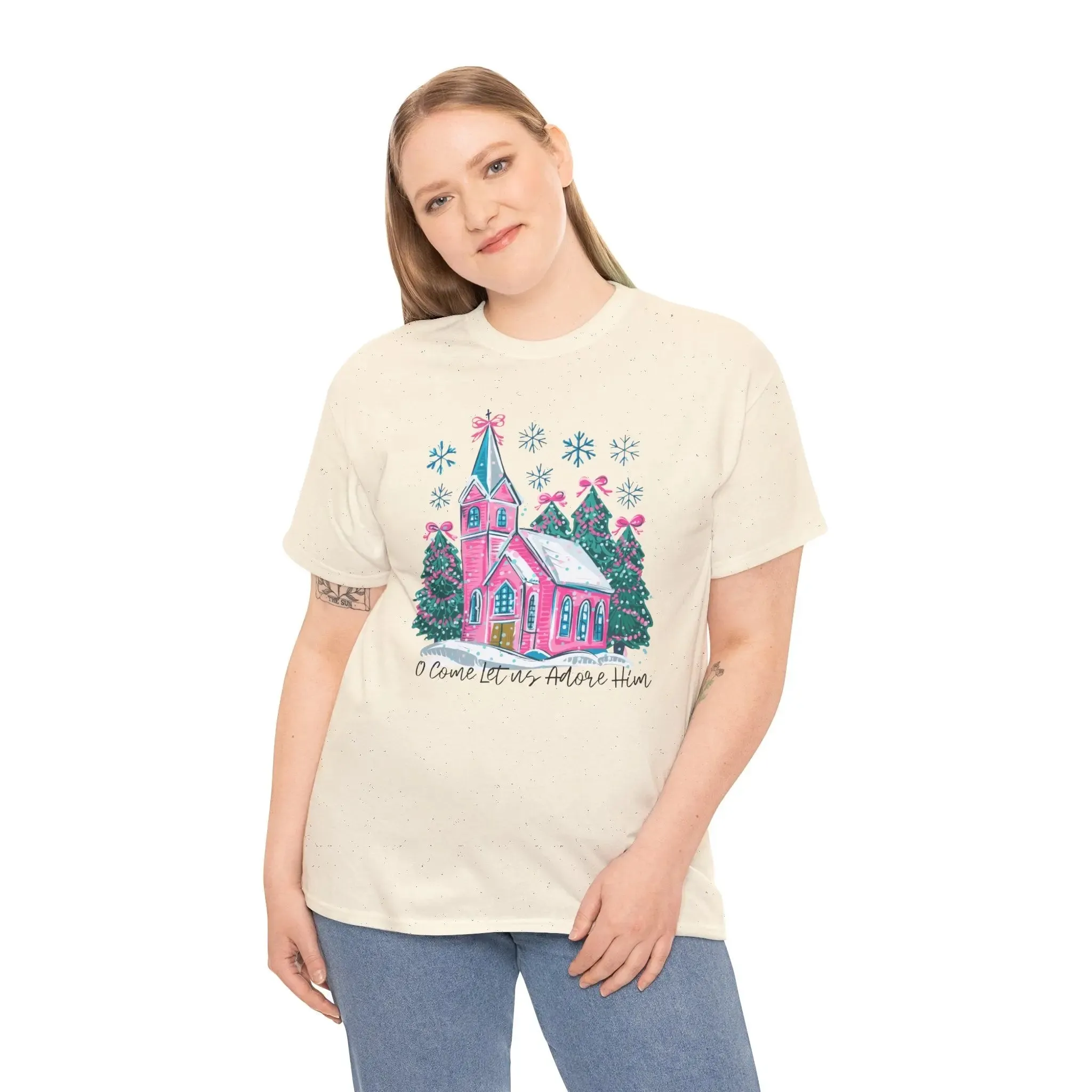 Religious Womenswear T-shirt - O Come Let us adore him