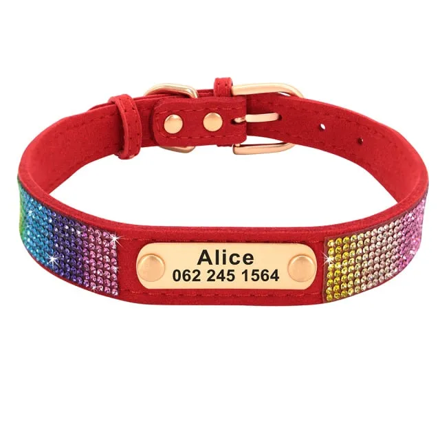 Rhinestone Pet Collars | Small Dog ID Collars |Personalized