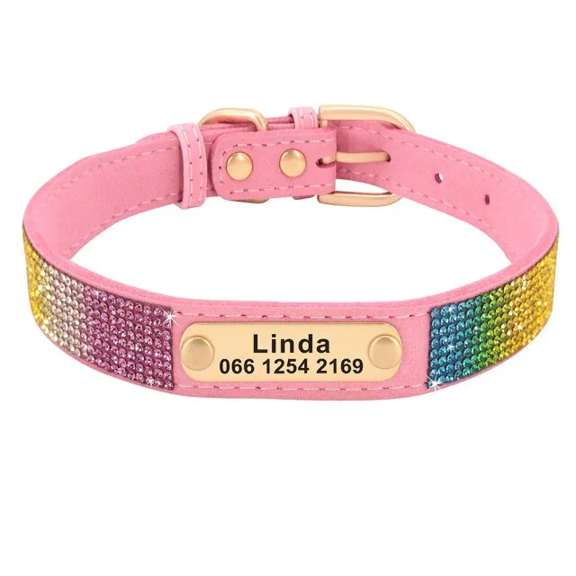 Rhinestone Pet Collars | Small Dog ID Collars |Personalized